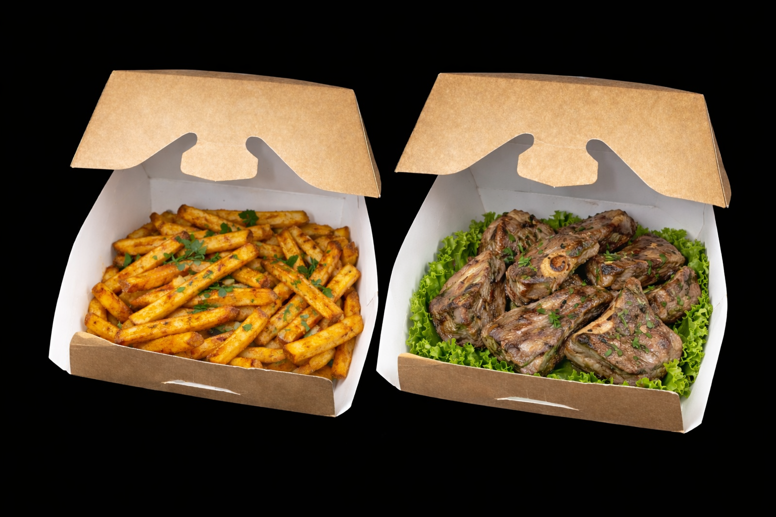 Charcoal Grilled Goat & Masala Fries