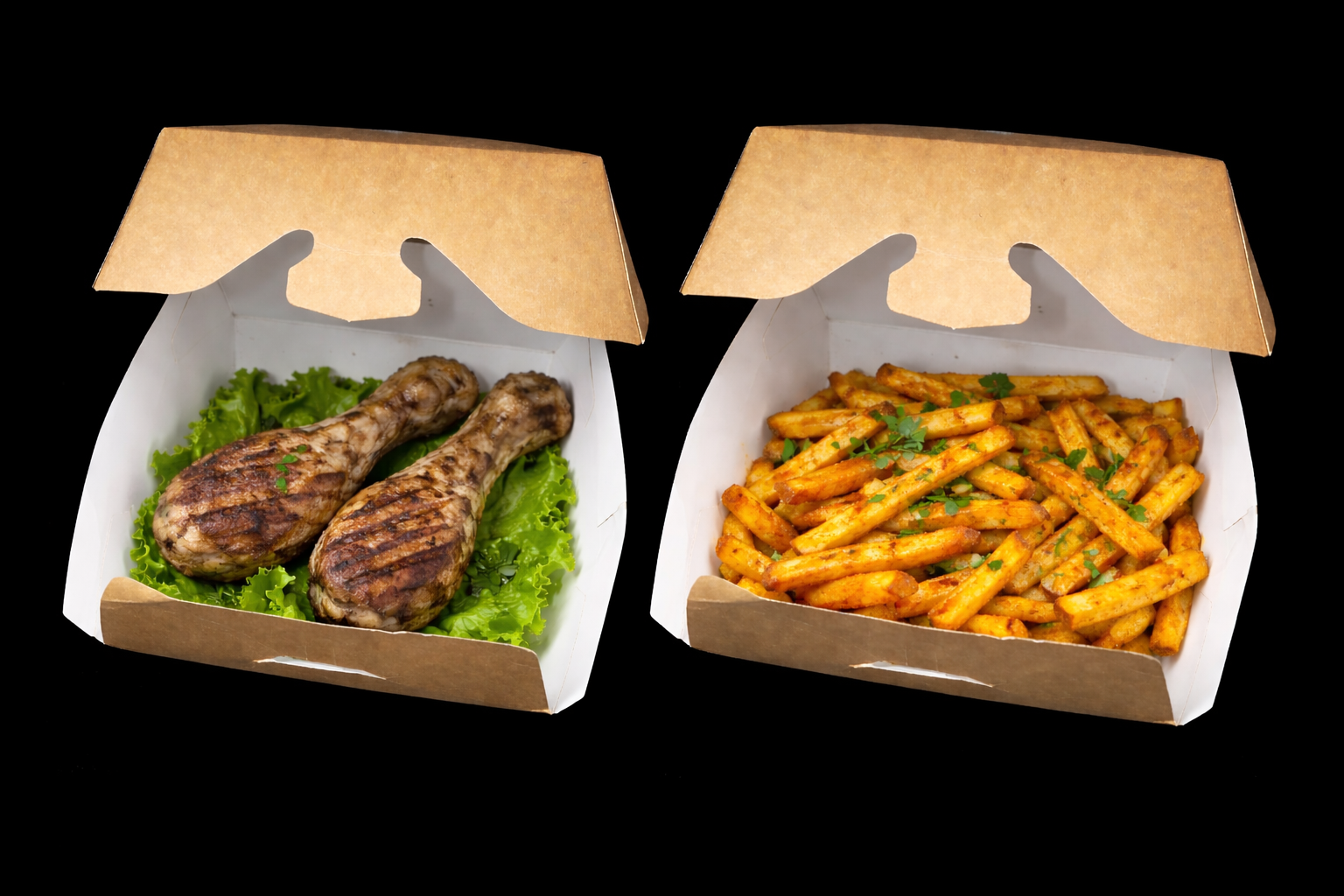 2 pcs Charcoal Grilled Chicken & Masala Fries